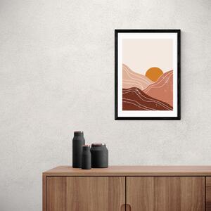 East End Prints Sunset Landscape Print Brown/Yellow/White