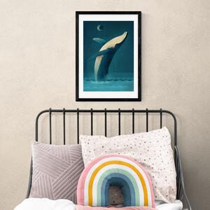 Humpback Whale Print Blue