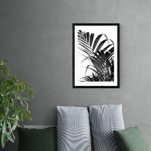 Palm Leaf 02 Print Black and white
