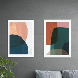 Set of 2 Contrast Prints MultiColoured