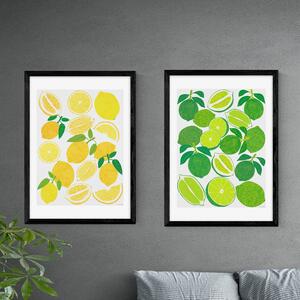 Set of 2 East End Prints Lemon & Lime Prints Yellow/Green