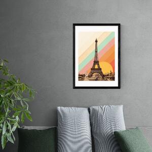 East End Prints Paris Rainbow Print Pink/Yellow/Orange