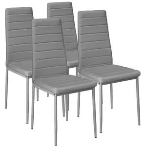 401846 4 dining chairs synthetic leather - grey