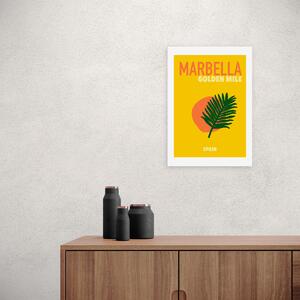 East End Prints Marbella Golden Coast Spain Print Green/Yellow/Orange
