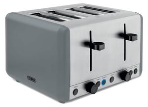 Tower Sera 4 Slice Toaster With Smoked Chrome Trim Grey