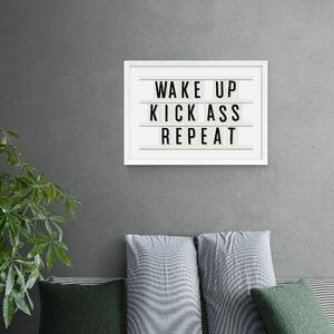 Kick Ass Repeat Print Black and white