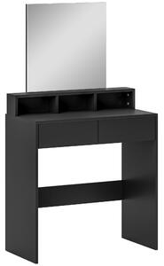 HOMCOM Multi-Storage Dressing Table, with Mirror - Black