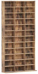 HOMCOM CD Storage Unit with Adjustable Shelves, 102 x 195 cm, Rustic Brown