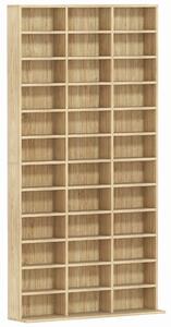 HOMCOM CD Storage Unit with Adjustable Shelves, 102 x 195 cm, Oak Tone