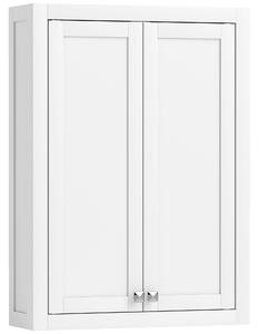 HOMCOM Bathroom Wall Cabinet with Adjustable Shelves - White