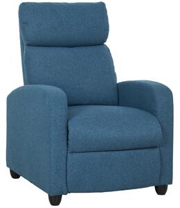 HOMCOM 135° Push Back Recliner Armchair, with Footrest - Blue