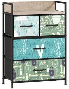 HOMCOM 4-Drawer Chest of Drawers - Blue