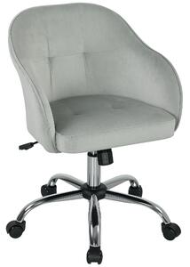 HOMCOM Velvet-feel Swivel Office Chair - Grey