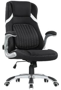 Vinsetto Linen-Look Office Chair, with Adjustable Height and Tension - Black