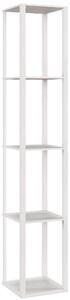 HOMCOM RGB LED Floor Lamp with Shelves, Modern Dimmable Standing Lamp with Remote Control, Adjustable Brightness & Speed for Living Room, Bedroom, Office, White