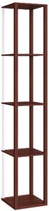 HOMCOM RGB LED Floor Lamp with Shelves, Modern Dimmable Standing Lamp with Remote Control, Adjustable Brightness & Speed for Living Room, Bedroom, Office, Brown