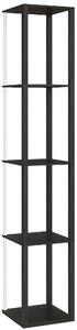 HOMCOM RGB LED Floor Lamp with Shelves, Modern Dimmable Standing Lamp with Remote Control, Adjustable Brightness & Speed for Living Room, Bedroom, Office, Black