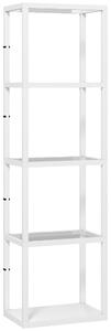 HOMCOM LED Floor Lamp with Glass Shelves, 4 Layers Dimmable Tall Standing Lamp, Modern Column Shelf Floor Light for Living Room, Bedroom, Office, White