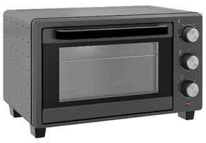 HOMCOM Mini Oven, 21L Countertop Electric Grill, Toaster Oven with Adjustable Temperature, Timer, Baking Tray and Wire Rack, 1400W, Grey Aosom UK