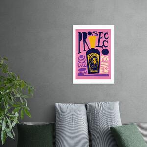 East End Prints Prosecco Print Pink