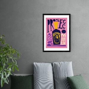 East End Prints Prosecco Print Pink
