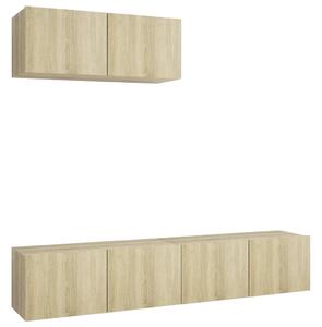 TV Cabinets 3 pcs Sonoma Oak Engineered Wood