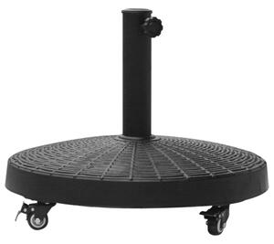 Outsunny Resin Umbrella Base: Wheeled Sunshade Stand with Brakes, 22.7kg Weight for Outdoor Stability, Round Design Aosom UK