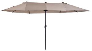 Outsunny 4.6m Garden Parasol Double-Sided Sun Umbrella Patio Market Shelter Canopy Shade Outdoor Tan - NO BASE