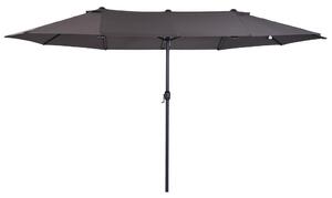 Outsunny Waterproof 4.6m Garden Parasol Double-Sided Sun Umbrella Patio Market Shelter Canopy Shade Outdoor Grey - NO BASE Aosom UK
