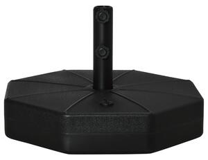 Outsunny Garden Parasol Base: Octagonal Umbrella Holder Stand, Water or Sand Fillable up to 40kg, Outdoor, Black