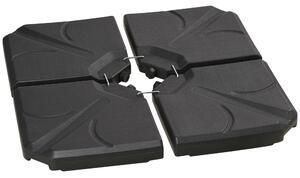 Outsunny Set of 4 Parasol Base Stand Weights for Banana Hanging Cantilever Umbrella Aosom UK