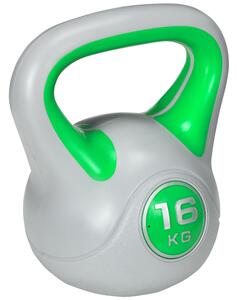 SPORTNOW Kettlebell, 16kg Kettle Bells with Handle for Home Gym Weight Lifting and Strength Training, Green and Grey