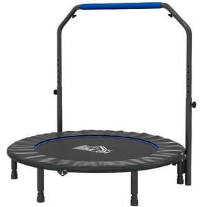 HOMCOM 48" Foldable Mini Fitness Trampoline, with Adjustable Foam Handle, Blue