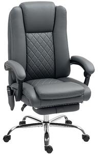 HOMCOM Executive Office Chair with 6-point Massage and Heat - Light Grey