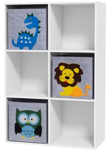 ZONEKIZ Kids' Storage Unit: 3 Fabric Drawers, Sturdy Frame, 61.8 x 29.9 x 91.5 cm, Pristine White Aosom UK