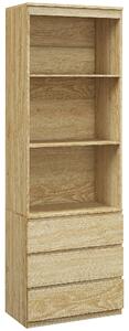 HOMCOM 180cm Tall Bookcase w/ Storage, Free Standing Bookshelf w/ 3 Shelves & 3 Drawers, Display Cabinet for Living Room, Home, Office Aosom UK
