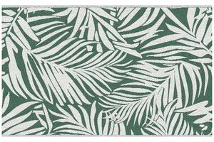 Outsunny Reversible Outdoor RV Rug, 1.5 x 2.4m Patio Floor Mat for Garden, Deck, Beach, Camping, Green Leaves, Green and White