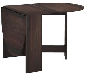 HOMCOM Folding Dining Table, Drop Leaf Table for Small Spaces, Oval Tabletop for Dining Room, Chocolate Wood Effect