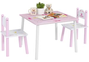 AIYAPLAY Princess Design Kids Table and Chairs Set for Activity, Art, Drawing, Toddler Table and Chairs Set for Playroom, Nursery