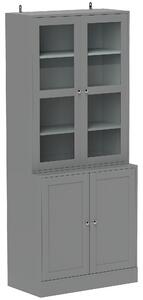 HOMCOM Double Storage Display Cabinet - Grey