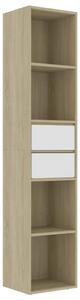 Book Cabinet White and Sonoma Oak 36x30x171 cm Engineered Wood