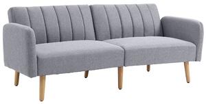 HOMCOM Two-Seater Sofa Bed, with Split Back - Light Grey