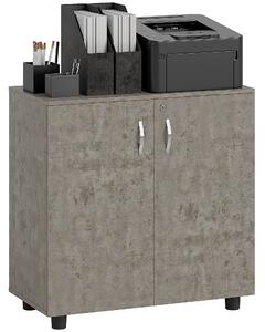 Vinsetto Two-Tier Locking Office Storage Cabinet - Grey