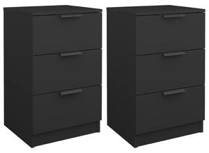 Bedside Cabinets 2 pcs Black 40x36x65 cm