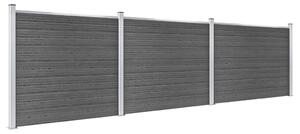 Fence Panel Set WPC 526x146 cm Black