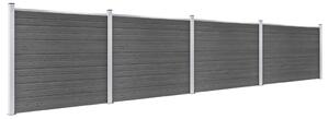 Fence Panel Set WPC 699x146 cm Black