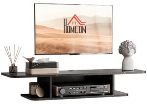 HOMCOM Floating TV Unit Stand for TVs up to 40", Wall Mounted Media Console with Storage Shelf, Entertainment Center, Black Aosom UK