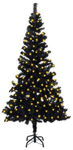 Artificial Pre-lit Christmas Tree with Stand Black 150 cm PVC