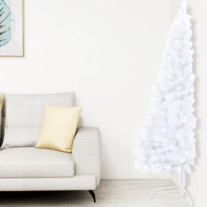 Artificial Half Pre-lit Christmas Tree with Stand White 180 cm PVC