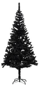 Artificial Pre-lit Christmas Tree with Stand Black 180 cm PVC
